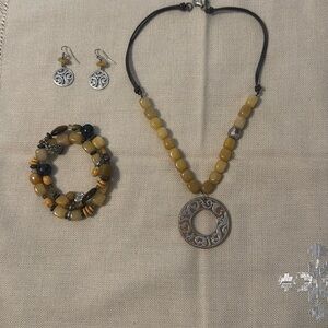 Unique Silpada Brown and Silver Jewelry Set